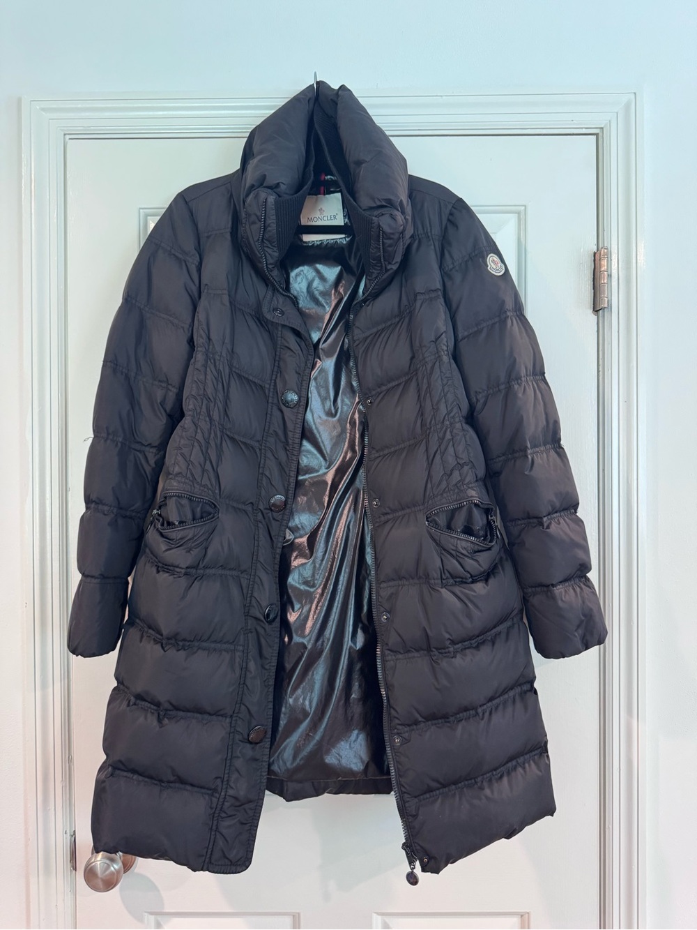 Moncler Women’s Black Long Quilted Down Puffer Coat